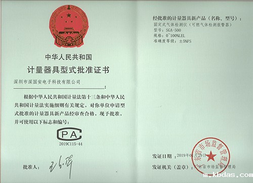 气体检测仪CPA认证